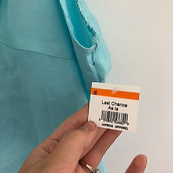 NEW NWT BP NORDSTROM Plus Size Bow Detail Tank Top Aqua Turquoise Blue Cami 1X - Picture 5 of 12